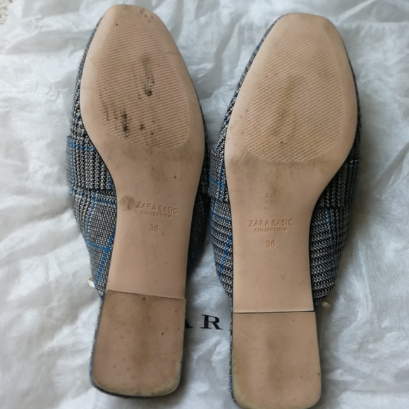 Zara fabric plaid mules with buckle 6 - Picture 4 of 5